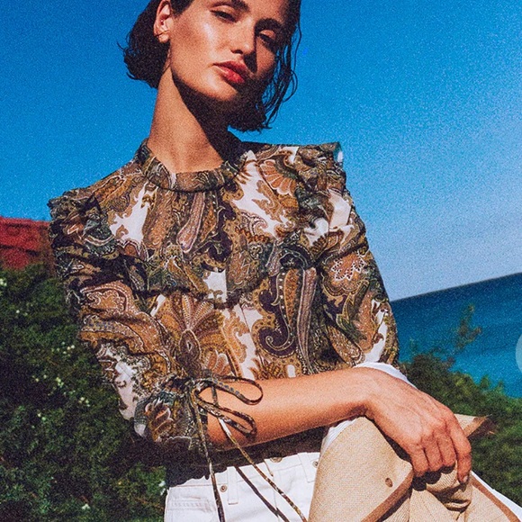 NWT VERONICA BEARD HOWELL BLOUSE ARMY MULTI - Picture 15 of 16